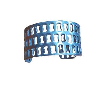 Silver tone open work wrap cuff 6" bracelet contemporary